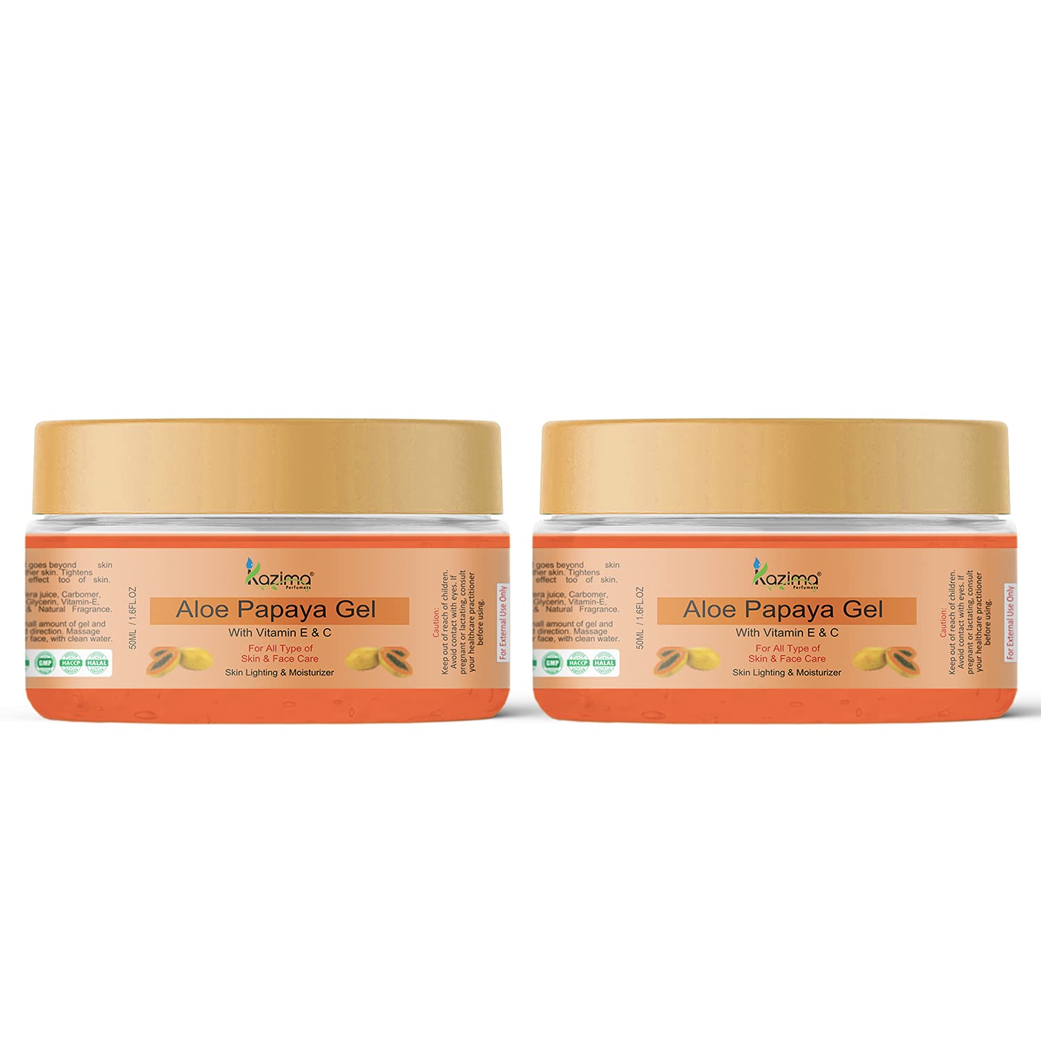 Kazima Aloe Papaya Gel - 50 ml (Pack of 2) Online Now